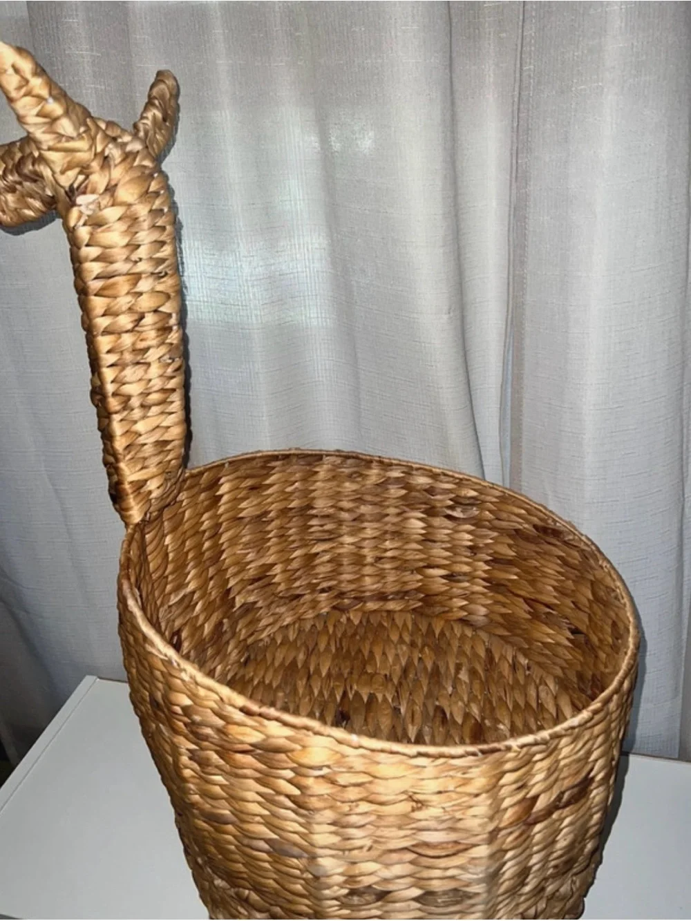 Woven Brown Giraffe Accent Basket - Decorative Storage